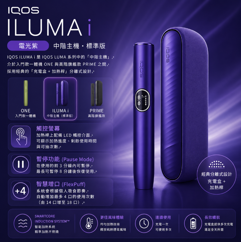 【電光紫】IQOS主機 IQOS ILUMA i 加熱煙適用TEREA煙彈